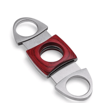 Double Blade Cigar Cutter Red Silver